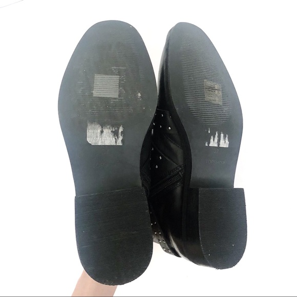 Topshop Amy Black Studded Buckle Ankle Booties - Picture 9 of 9